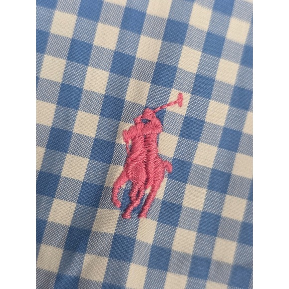 Ralph Lauren Button Down Shirt Mens XL Gingham Check Light Blue White LS NWT $89 - Picture 7 of 12